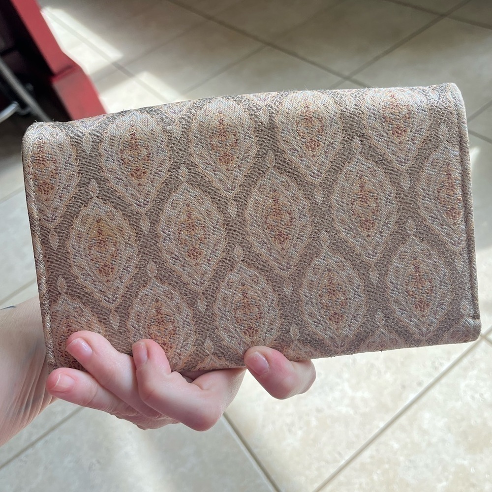 Vintage Golden Shimmer Art Deco Fine Satin Clutch Evening Bag - Picture 4 of 8